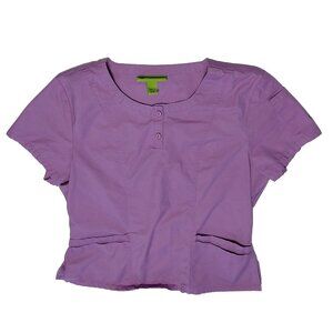 Crocs Medical Apparel Purple Lavender Scrub Top Size Medium